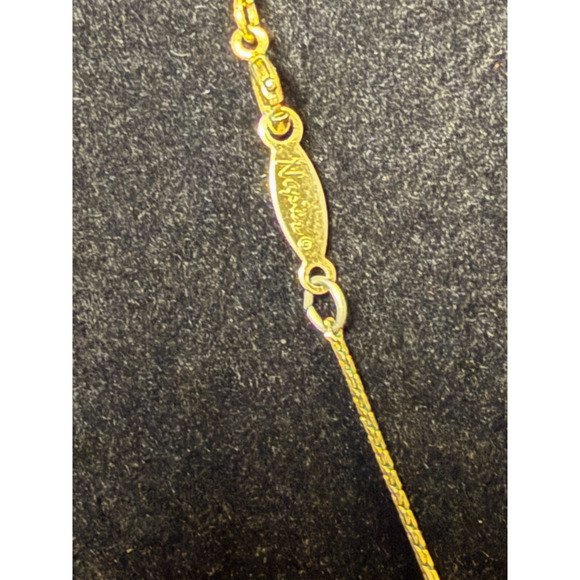 Vintage Signed Napier Graduated Nine Ball Necklace Choker Gold Tone 18" - Picture 4 of 7